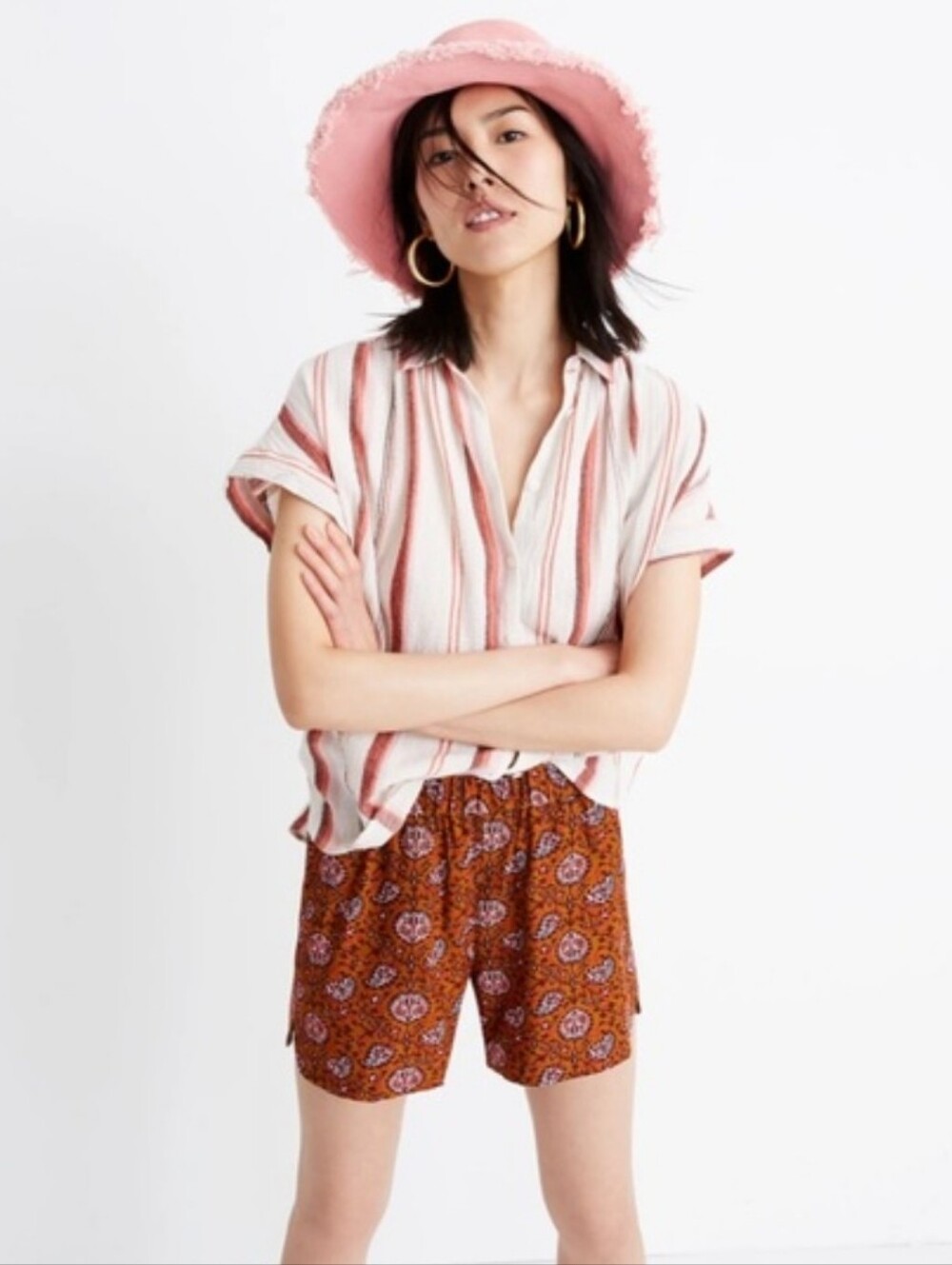 Madewell Drapey Pull-On Shorts in Warm Paisley Sz XS EUC